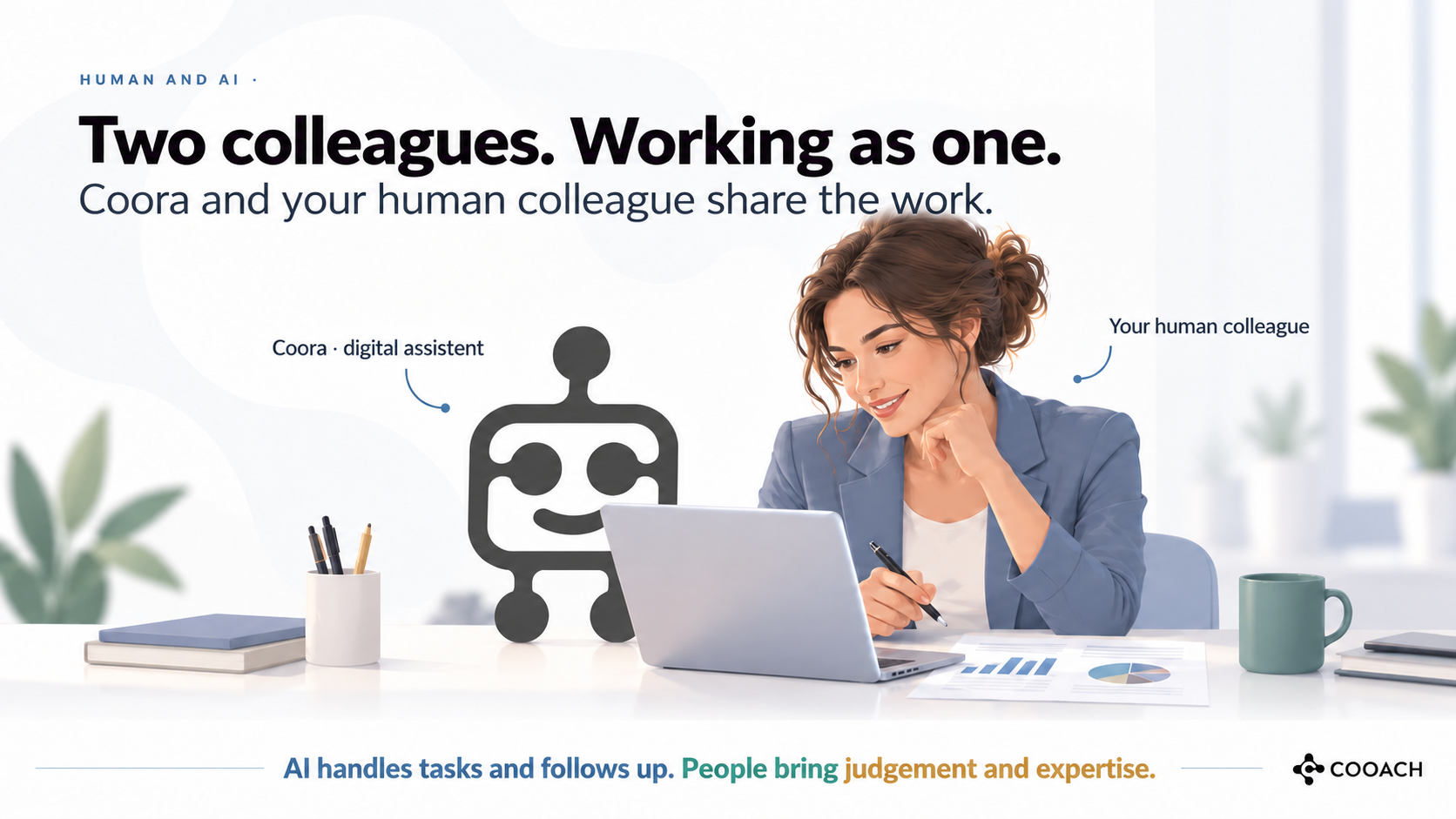 Two colleagues working as one: Coora and your human colleague